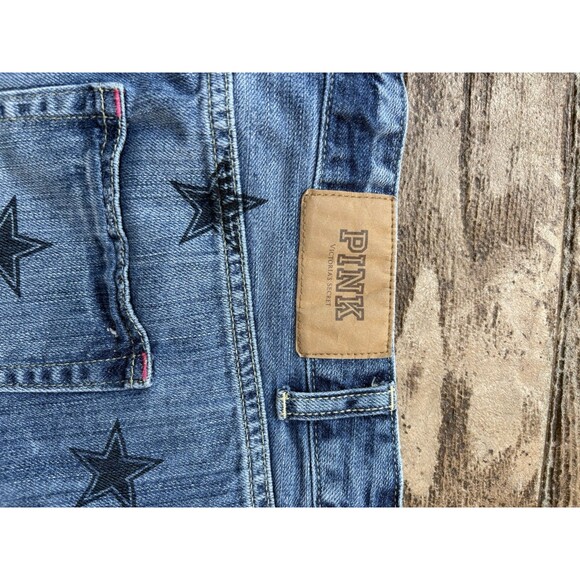 Y2K Victoria's Secret PINK Shorts Distressed Ripped Blue Denim DALLAS COWBOYS 6 - Picture 4 of 7